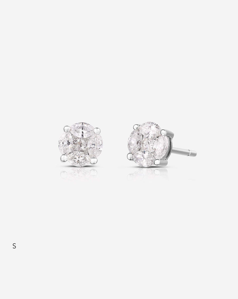 Ring Concierge Earrings Round Illusion Diamond Studs size s