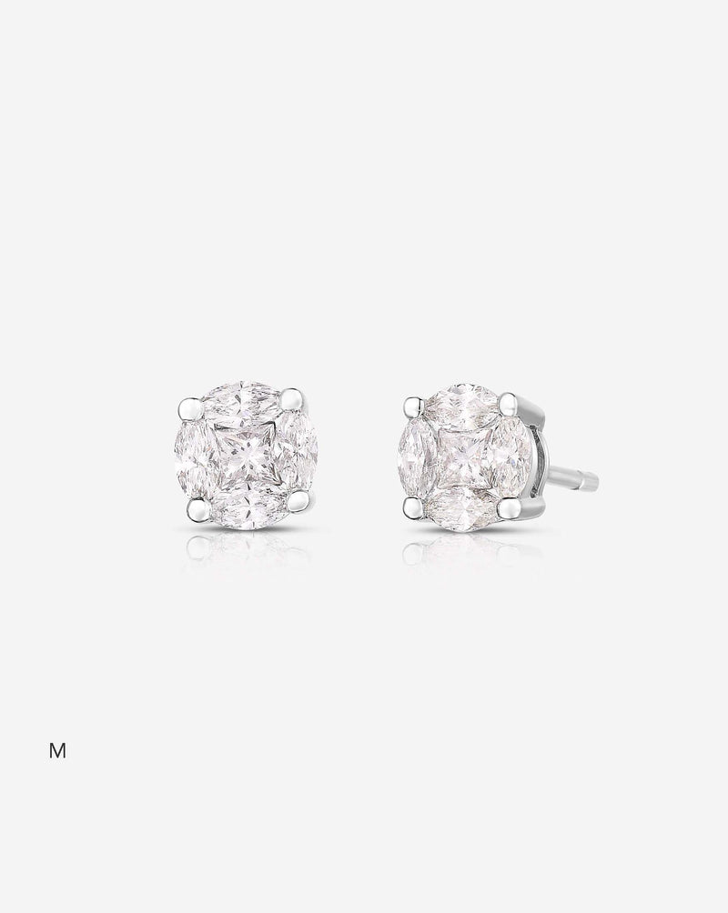 Ring Concierge Earrings Round Illusion Diamond Studs size m