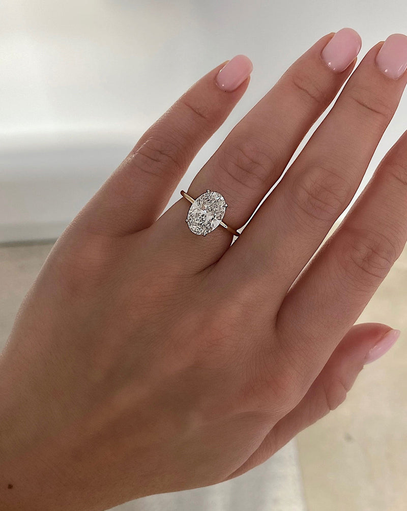 Ring Concierge Lab Grown Engagement Rings Oval Lab Diamond Ring on-model