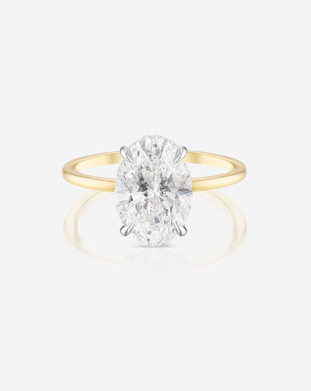 3.19 Oval Lab Diamond in Whisper Thin® Hidden Halo