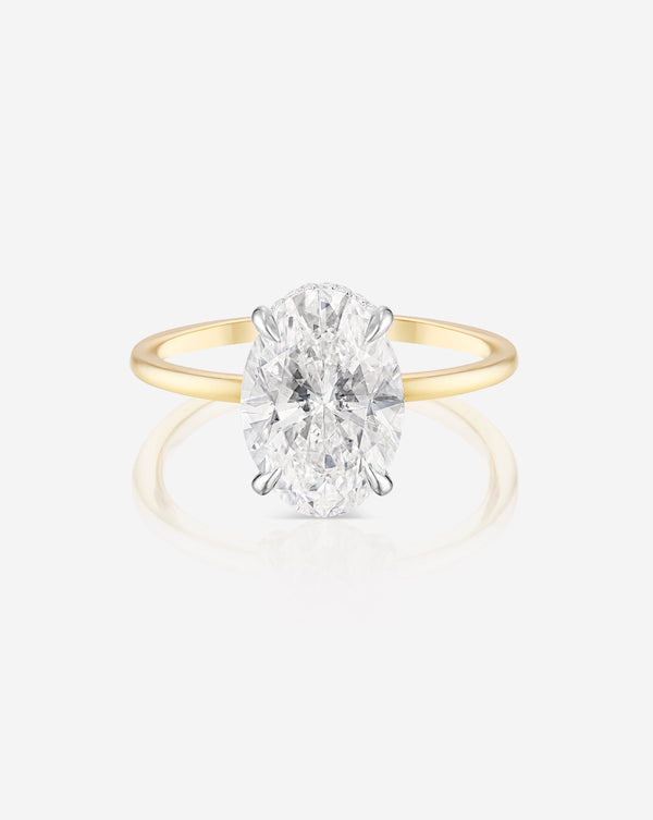 3.19 Oval Lab Diamond in Whisper Thin® Hidden Halo