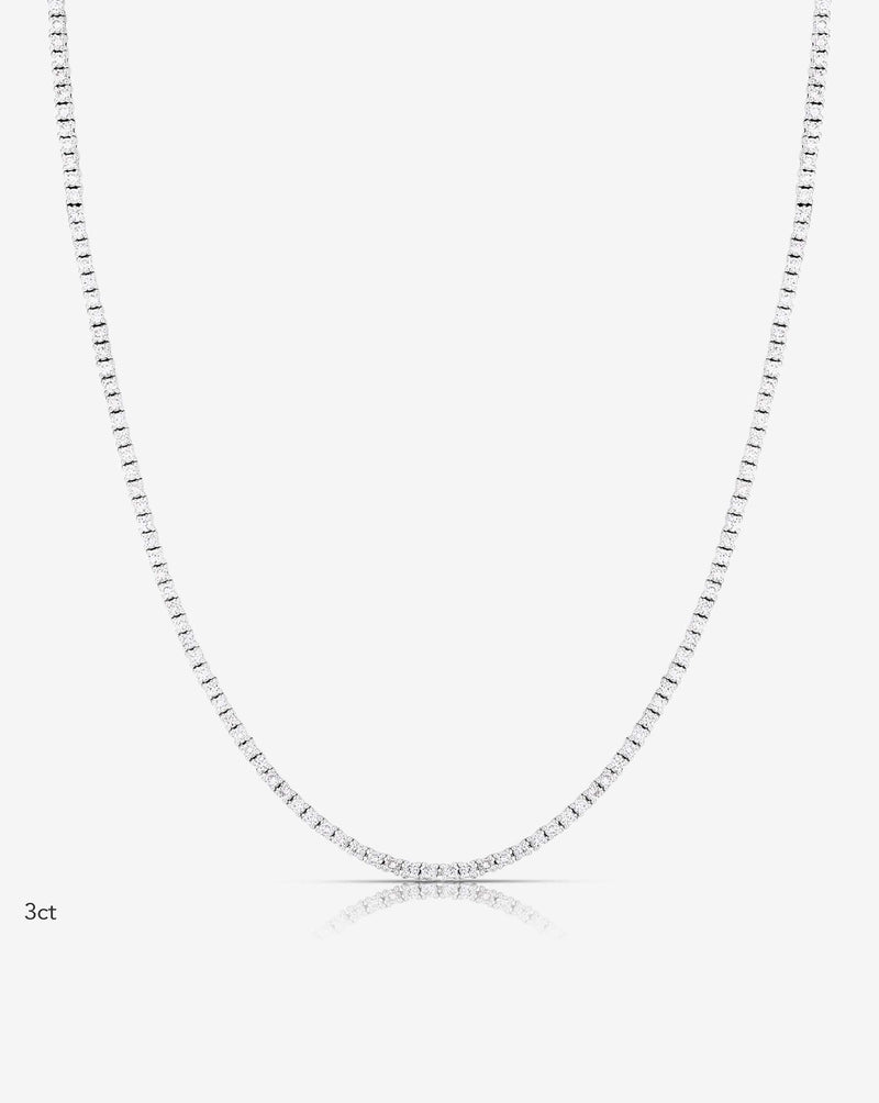 Ring Concierge Necklaces 14k White Gold / 3 carats / 16" 3 carat Classic Diamond Tennis Necklace