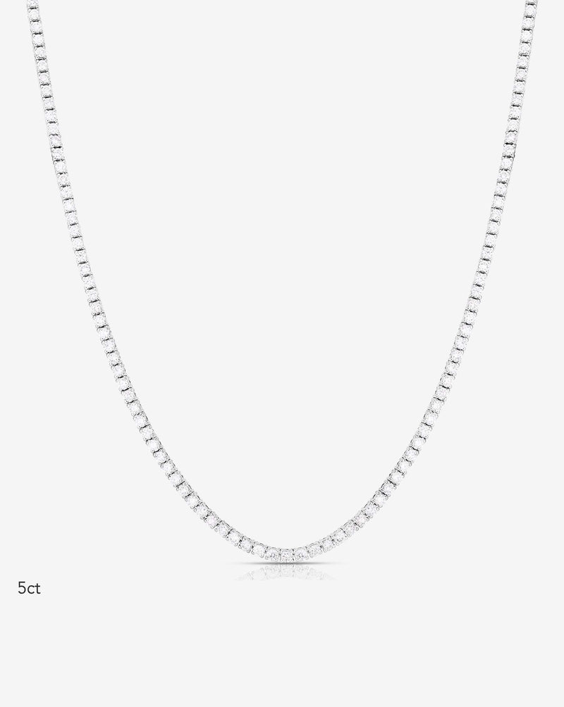 Ring Concierge Necklaces 14k White Gold / 5 carats / 16" 5 carat Classic Diamond Tennis Necklace