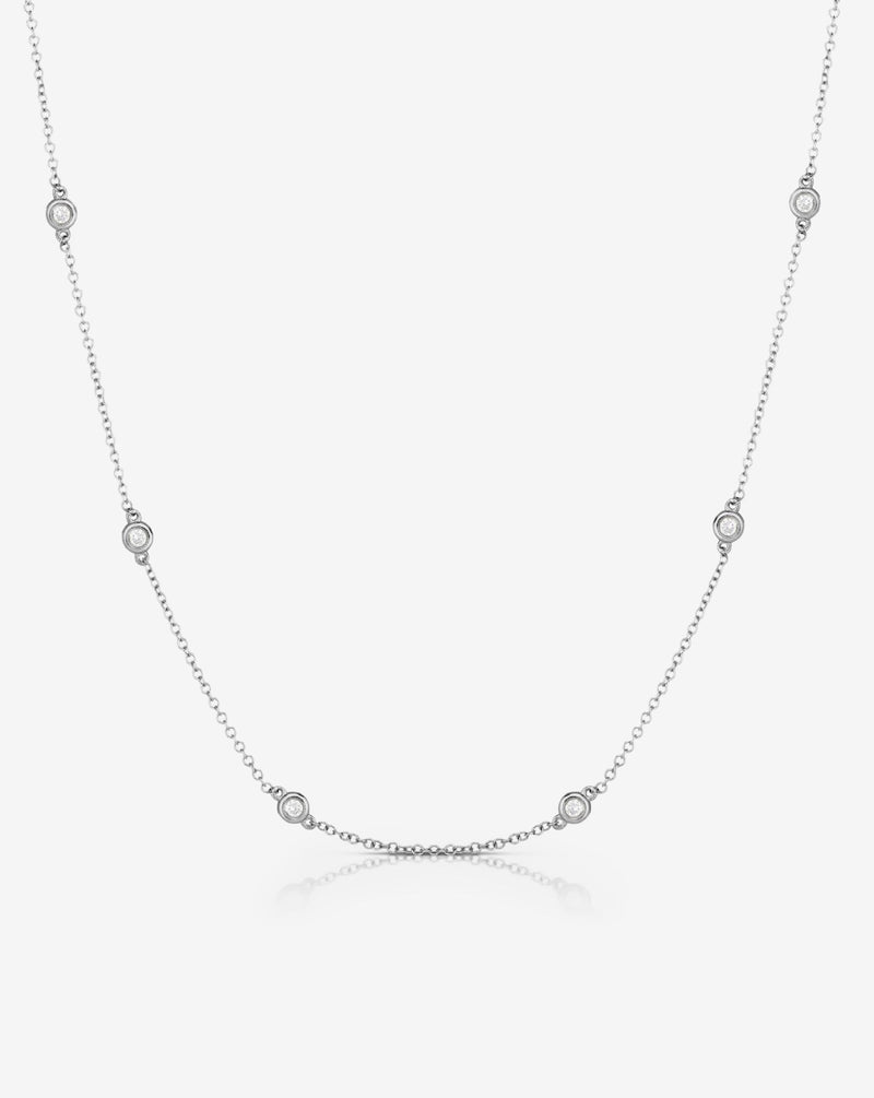 Ring Concierge Necklaces 14k White Gold Diamond Bezel Station Necklace 30757277433944