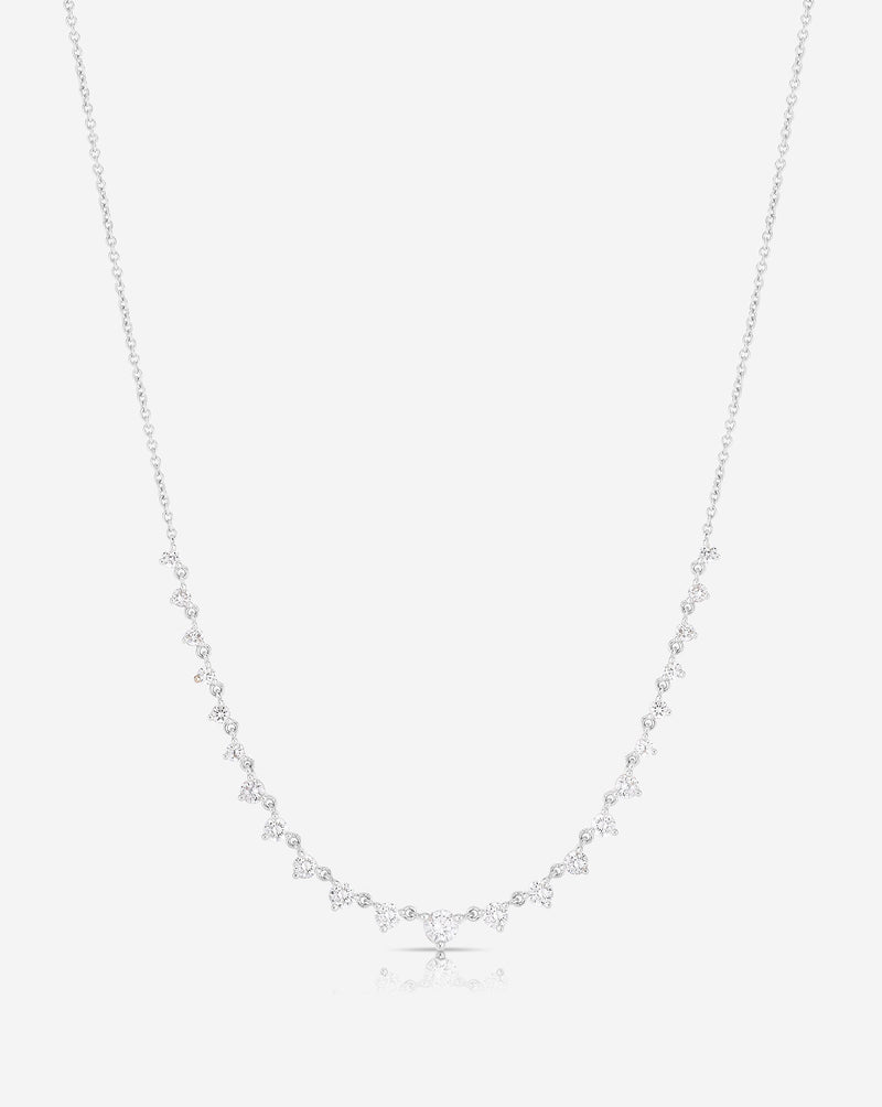 Ring Concierge Necklaces 14k White Gold Graduated Diamond Layering Necklace