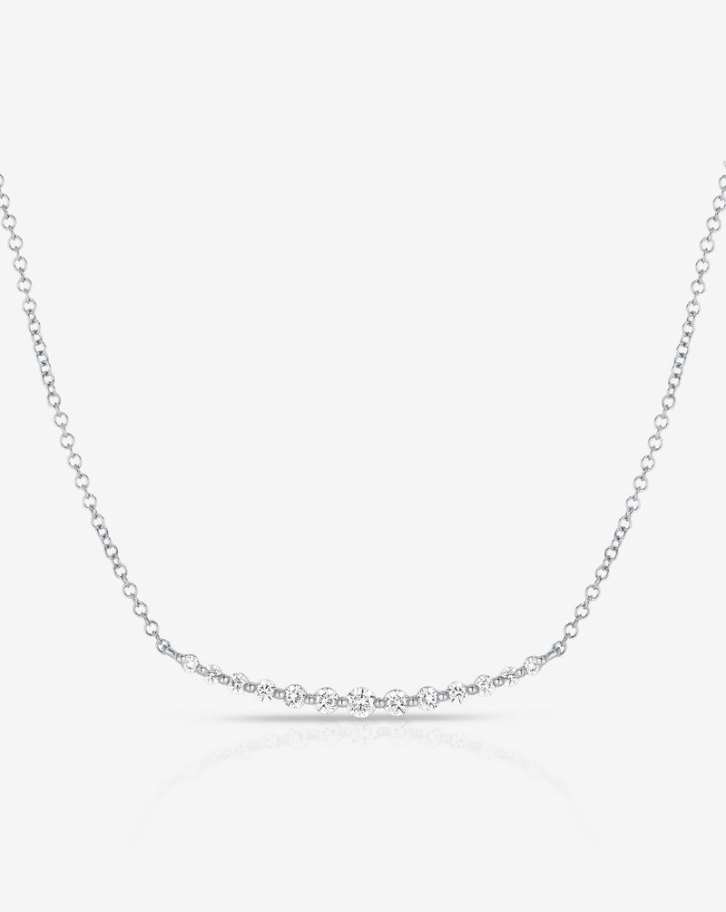 Ring Concierge Necklaces 14k White Gold Graduated Single Prong Diamond Necklace