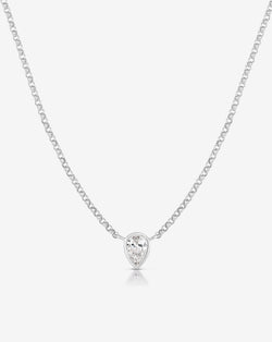 Ring Concierge Necklaces 14k White Gold / Pear Mixed Shapes Diamond Pendant Necklace