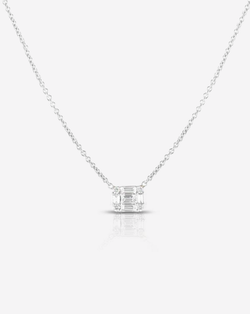 Ring Concierge Necklaces 14k White Gold Petite Emerald Illusion Necklace