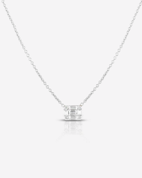 Ring Concierge Necklaces 14k White Gold Petite Emerald Illusion Necklace