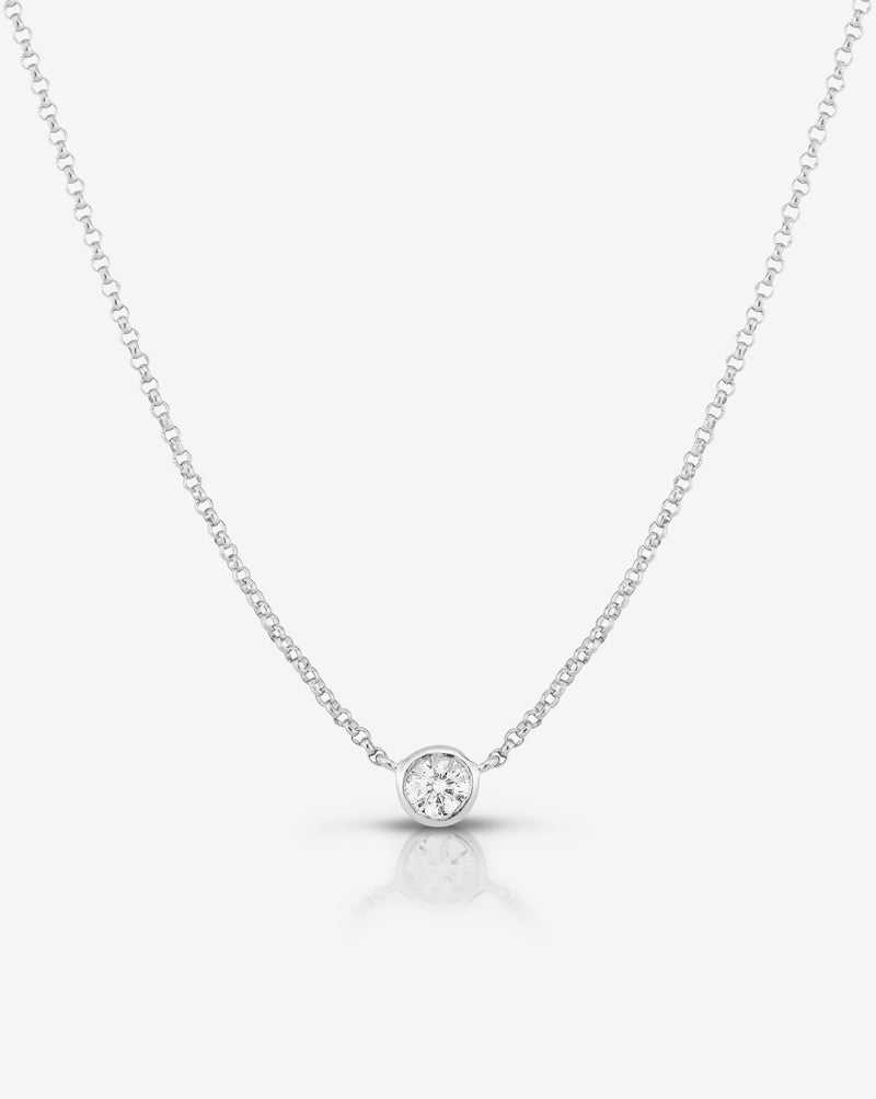 Ring Concierge Necklaces 14k White Gold / Round Mixed Shapes Diamond Pendant Necklace
