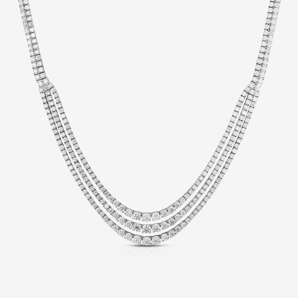 Diamond Graduated Half Tennis Necklace - Nazar's & Co. Jewelers