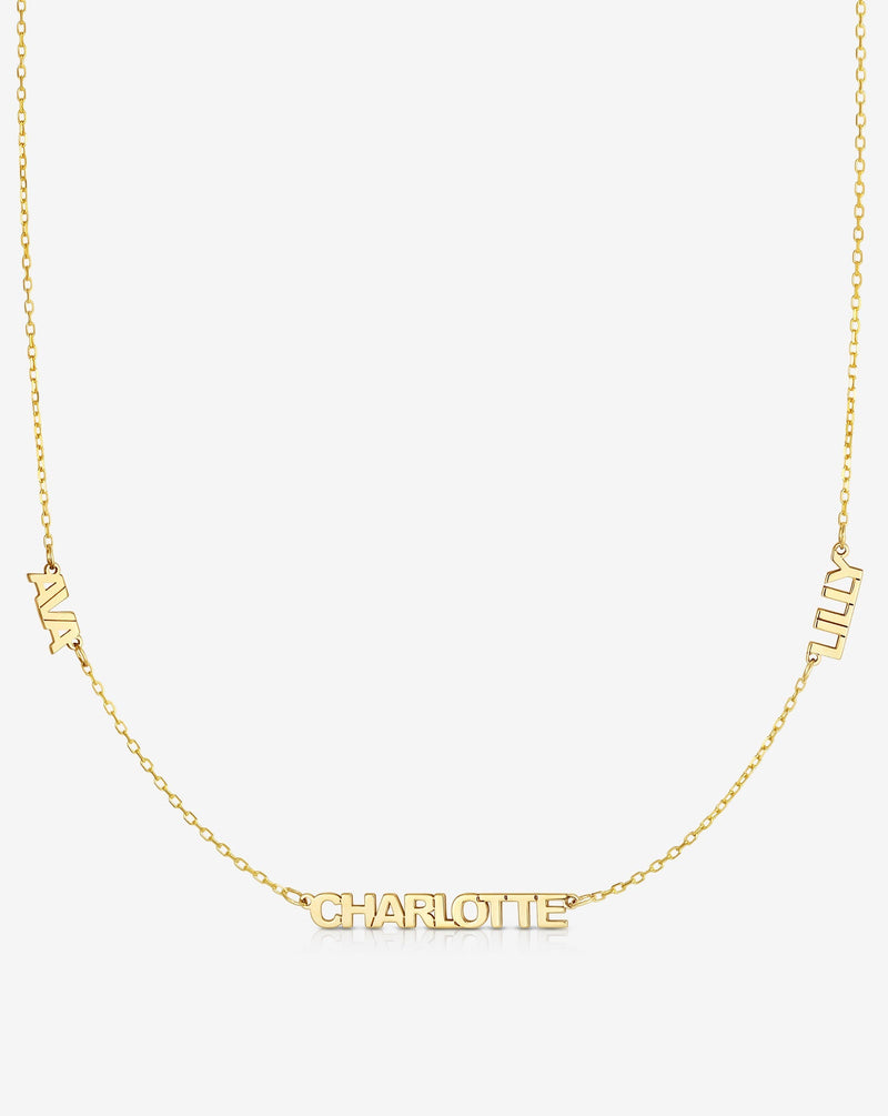 Ring Concierge Necklaces 14k Yellow Gold / 1 Personalized Multi-Name Necklace
