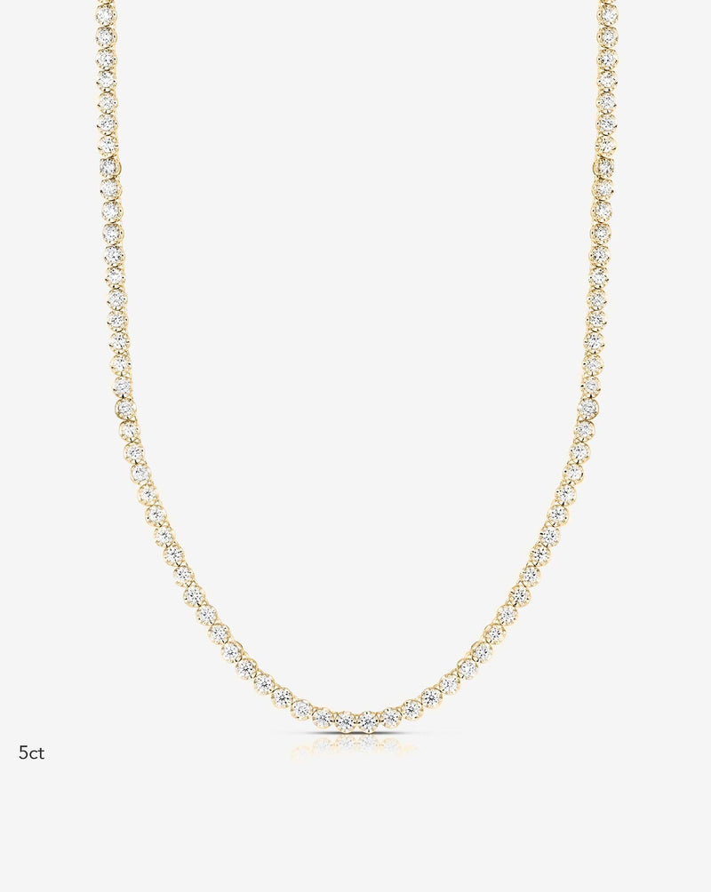 Ring Concierge Necklaces / 5 carat Cupcake Set Diamond Tennis Necklace  14k Yellow Gold