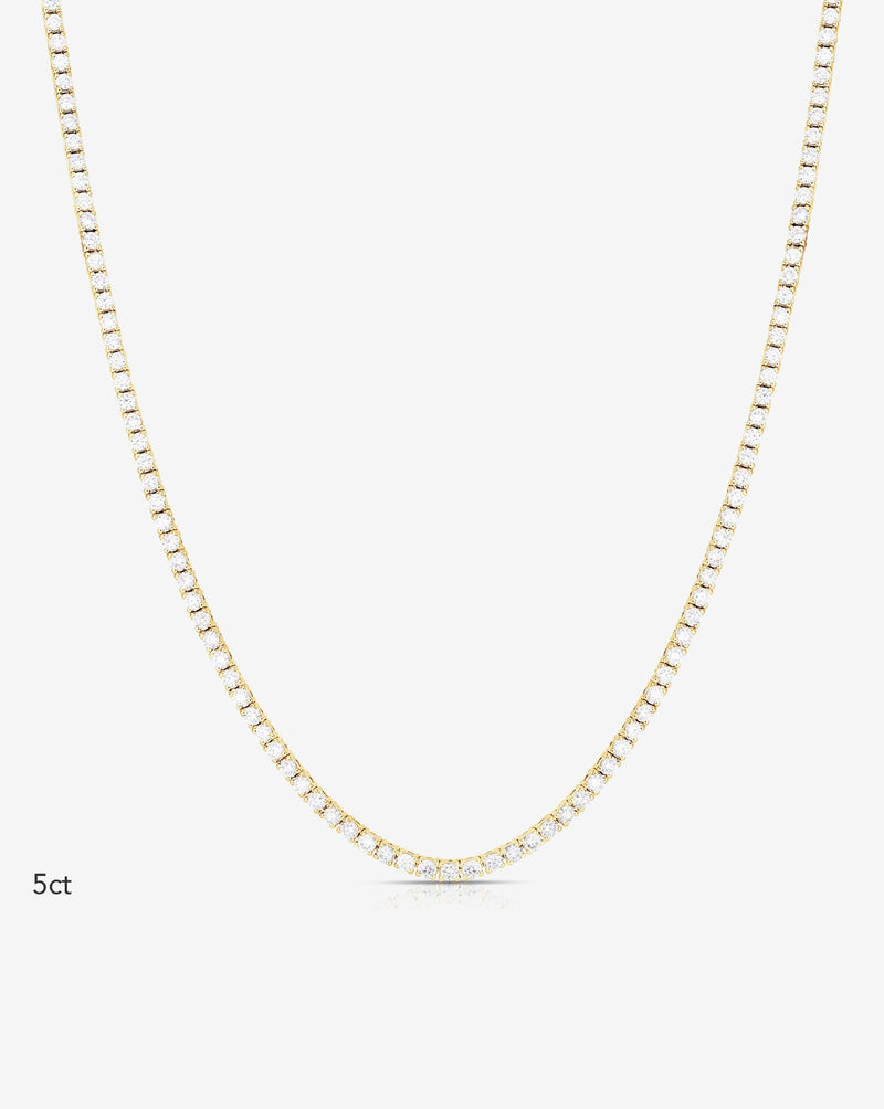 Ring Concierge Necklaces 14k Yellow Gold / 5 carats / 16" 5 carat Classic Diamond Tennis Necklace