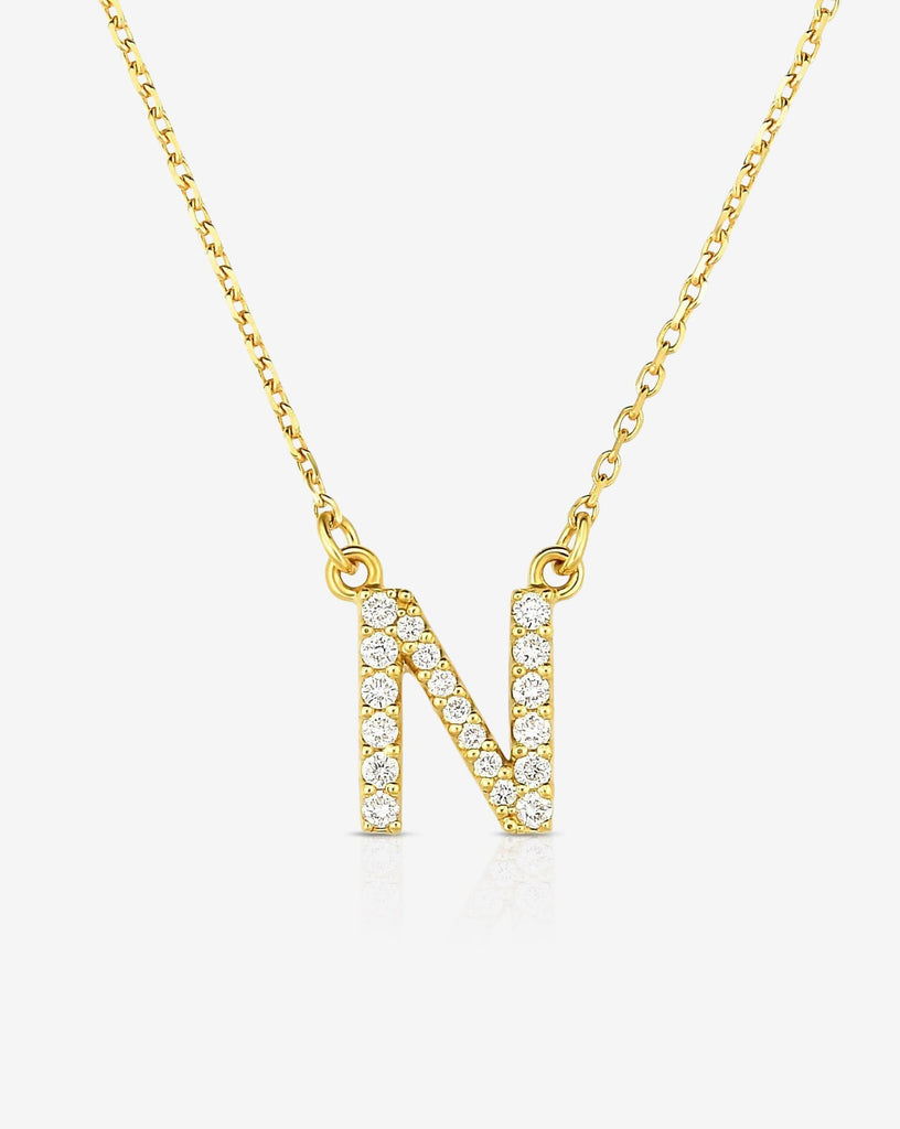 Monogram Sun diamond pendant necklace in rose gold with diamonds