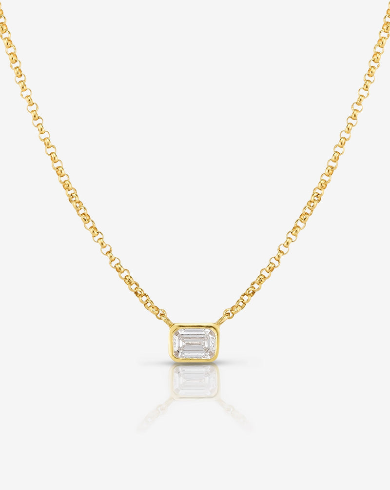 Ring Concierge Necklaces 14k Yellow Gold / Emerald Mixed Shapes Diamond Pendant Necklace