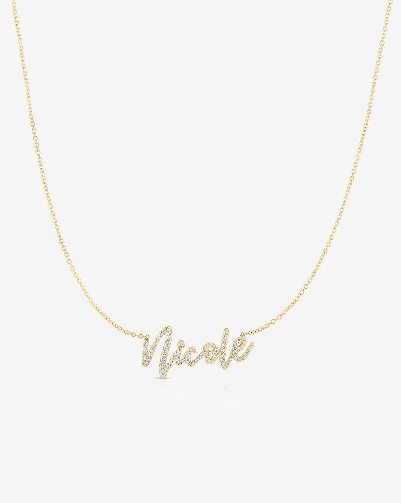 Best diamond name necklace Clearance