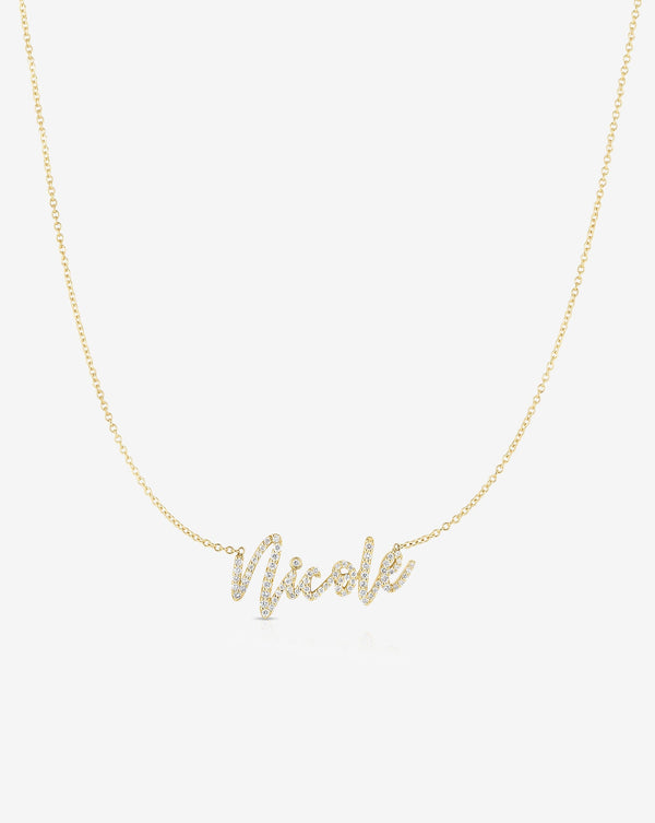 Ring Concierge Necklaces 14k Yellow Gold / First letter uppercase (as pictured) / 1 Personalized Diamond Script Name Necklace