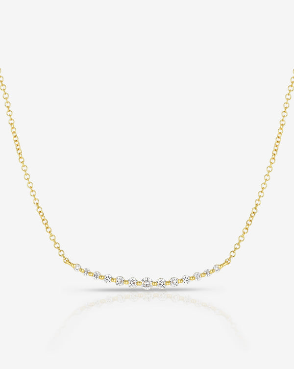Ring Concierge Necklaces 14k Yellow Gold Graduated Single Prong Diamond Necklace