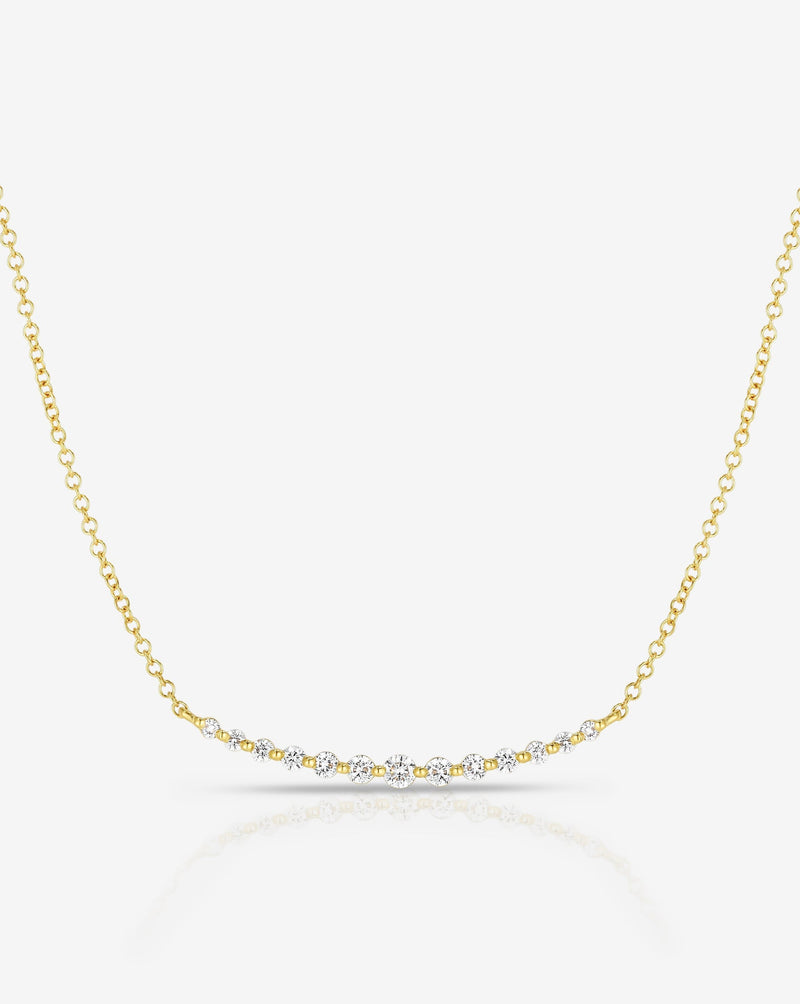 Ring Concierge Necklaces 14k Yellow Gold Graduated Single Prong Diamond Necklace