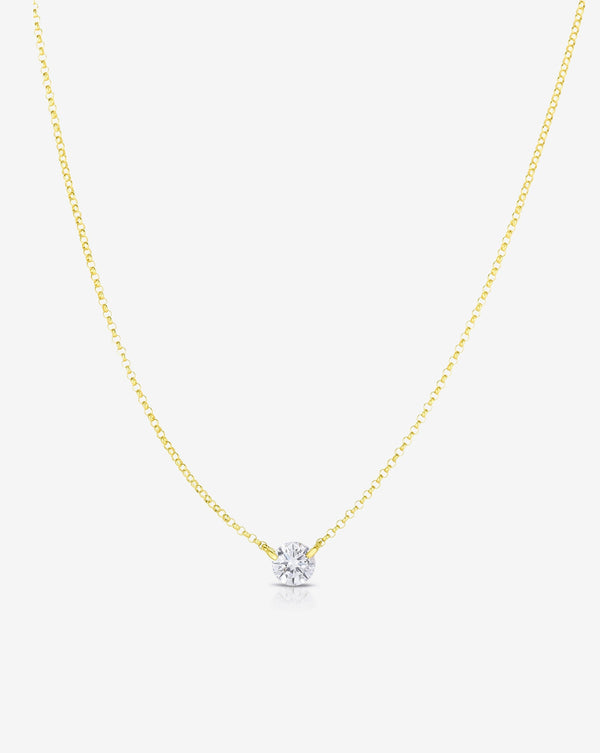 Ring Concierge Necklaces 14k Yellow Gold Half Carat Floating Diamond Necklace