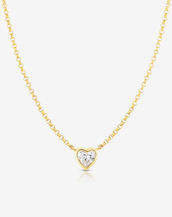 Ring Concierge Necklaces 14k Yellow Gold / Heart Mixed Shapes Diamond Pendant Necklace