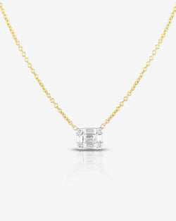 Ring Concierge Necklaces 14k Yellow Gold Petite Emerald Illusion Necklace