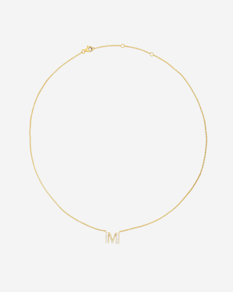 Ring Concierge Necklaces Baguette + Pavé Initial Necklace
