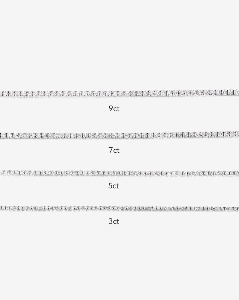 Ring Concierge Necklaces Classic Diamond Tennis Necklace comparing the 3ct, 5ct, 7ct and 9ct