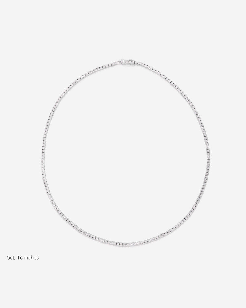 Ring Concierge Necklaces Classic Diamond Tennis Necklace 14k white gold 5ct in 16" 