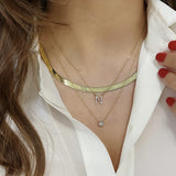 Baguette + Pavé Initial Necklace – Ring Concierge