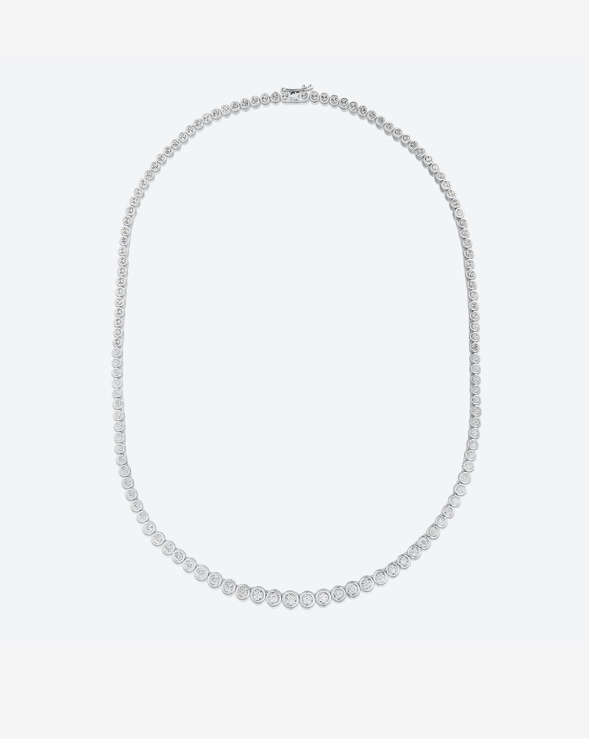 Ring Concierge Necklaces Graduated Bezel Diamond Tennis Necklace 14k white gold