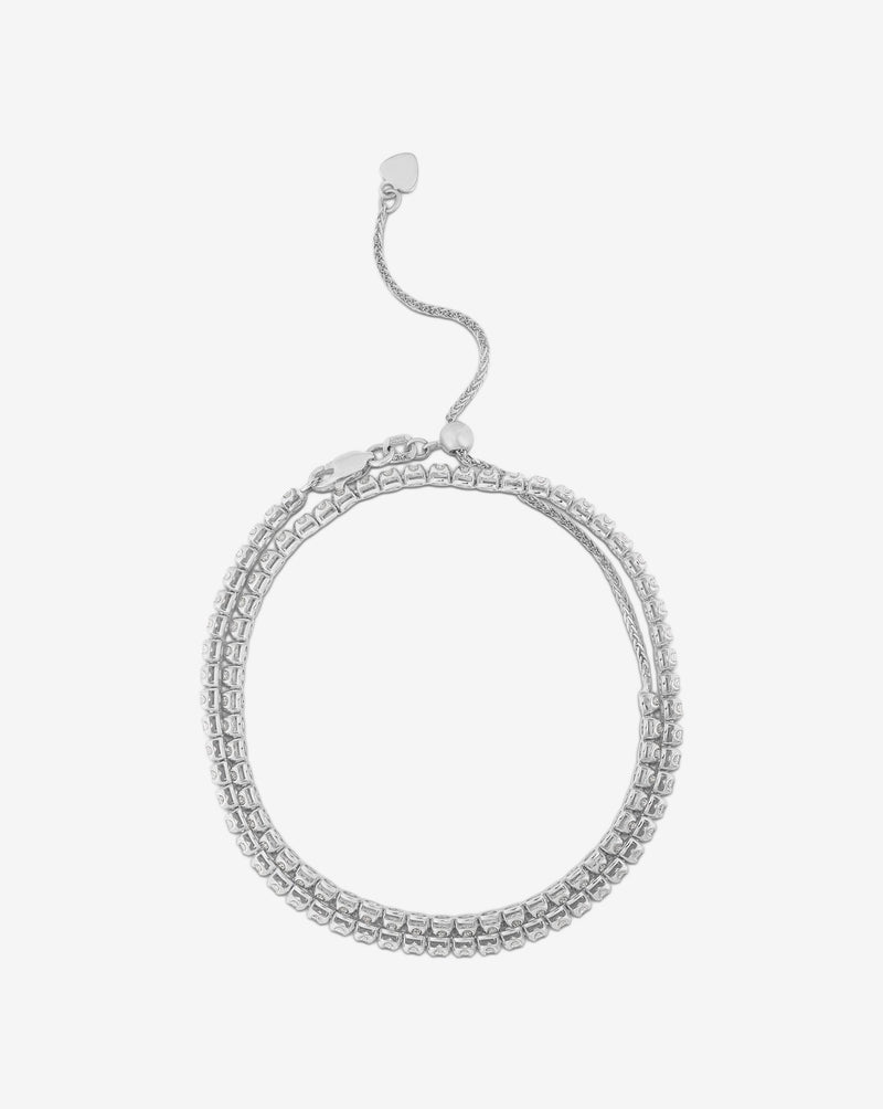 Ring Concierge Multiway Tennis Necklace + Double Wrap Bracelet - 14k white gold