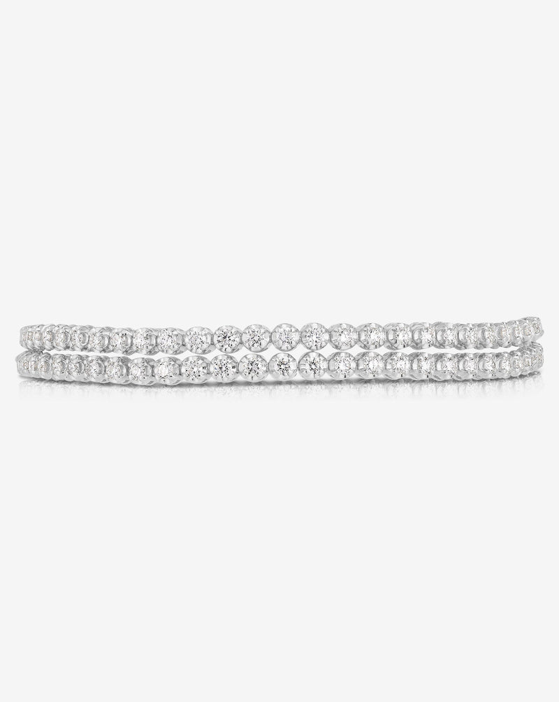Ring Concierge Multiway Tennis Necklace + Double Wrap Bracelet 14k white gold