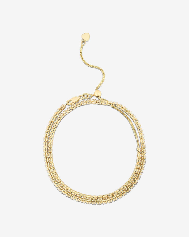 Ring Concierge Multiway Tennis Necklace + Double Wrap Bracelet 14k yellow gold