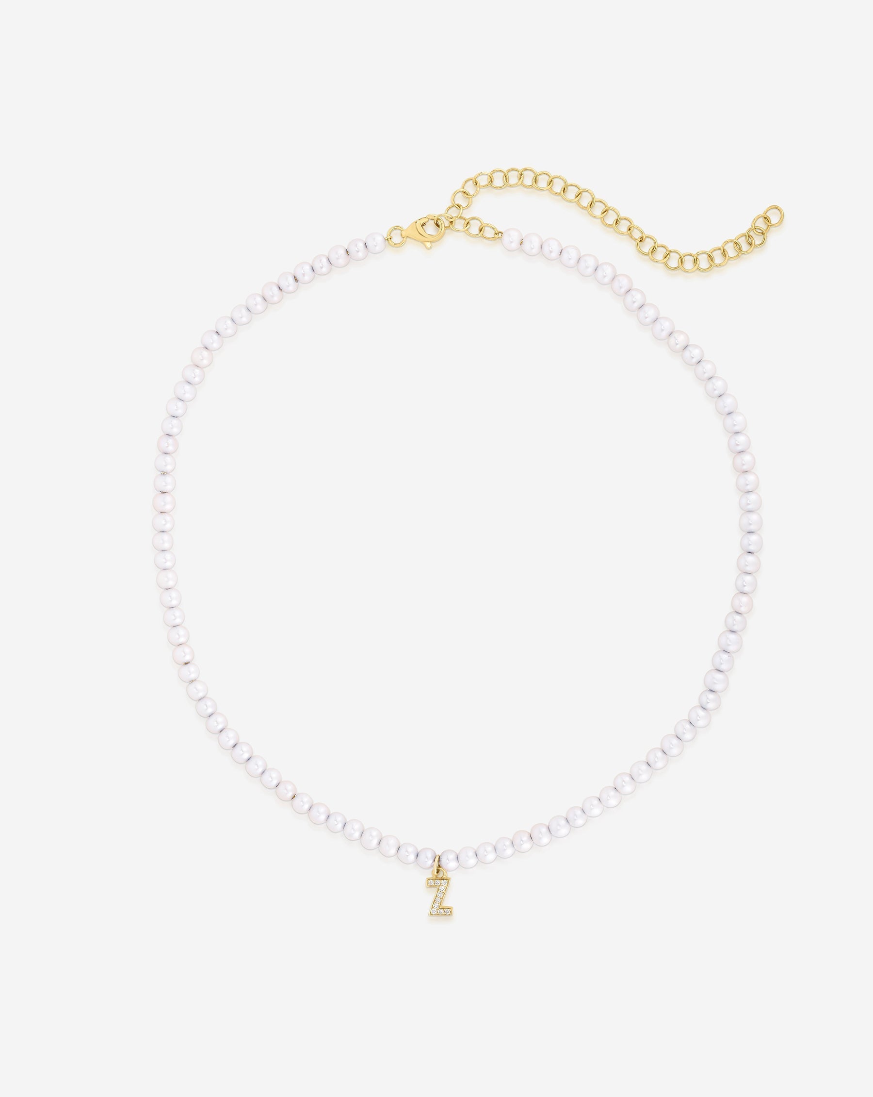 Pearl choker initial necklace discount