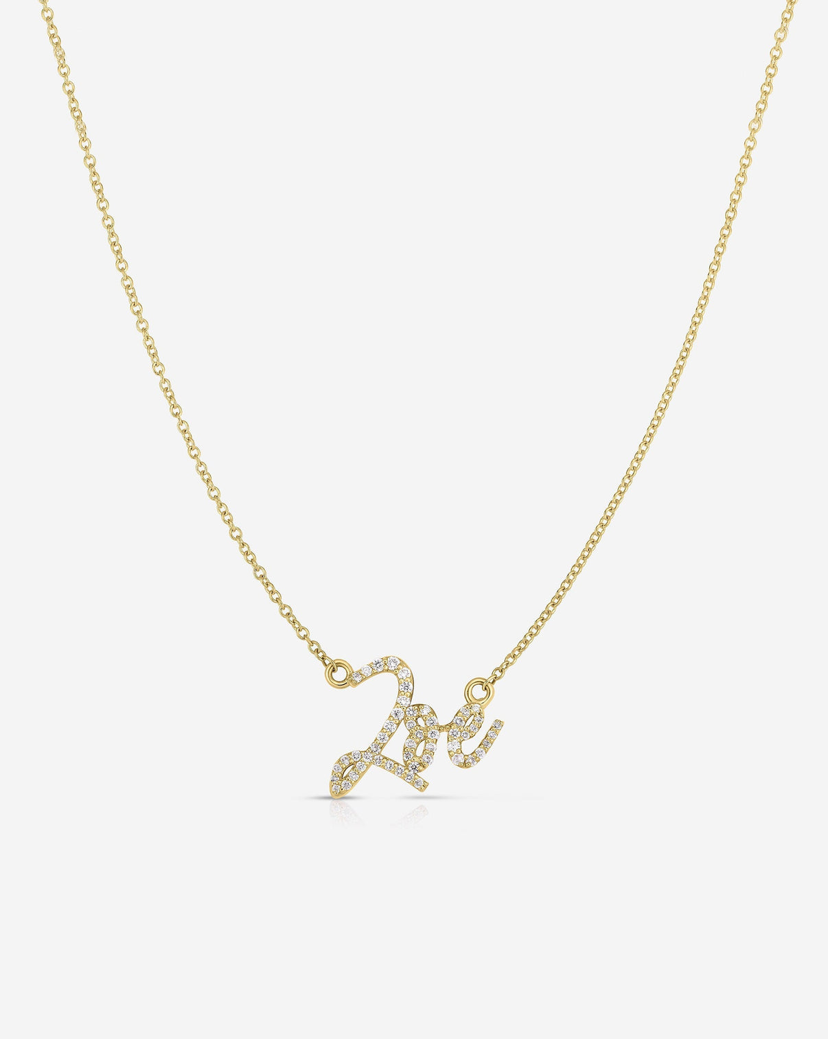 Ring Concierge Necklaces Personalized Diamond Script Name Necklace in 14K Yellow Gold