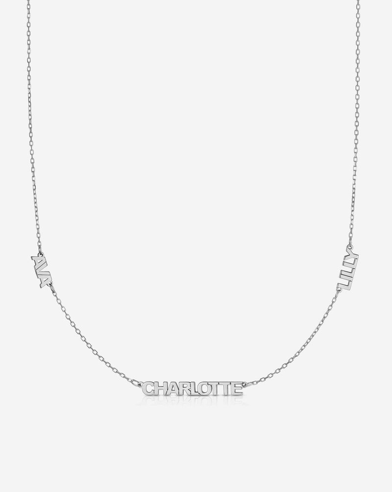 Ring Concierge Necklaces Personalized Multi-Name Necklace in 14K White Gold