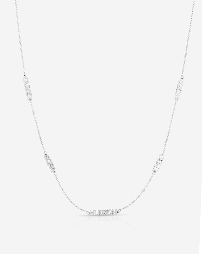 Ring Concierge Necklaces Personalized Multi-Name Necklace in 14K White Gold