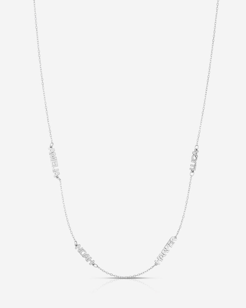 Ring Concierge Necklaces Personalized Multi-Name Necklace in 14K White Gold