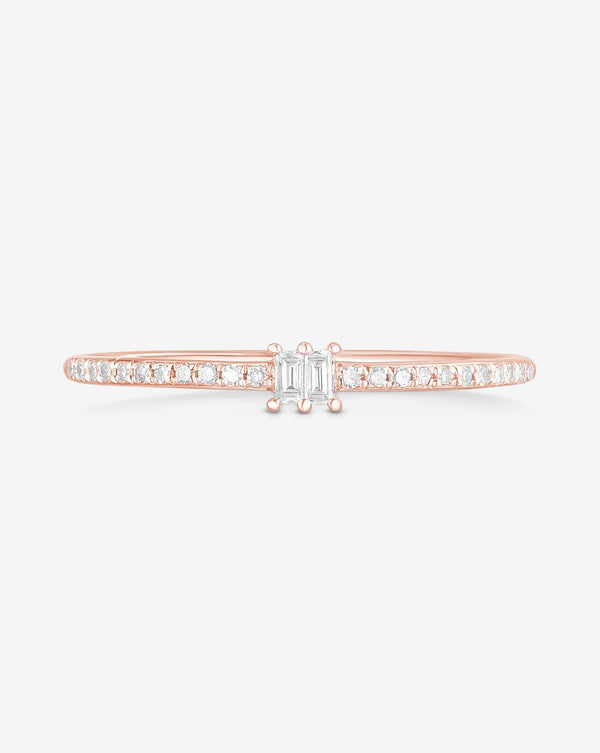 Ring Concierge Rings 14k Rose Gold Baguette + Pavé Diamond Ring