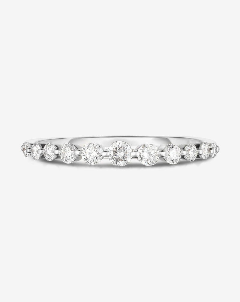 Ring Concierge Rings 14k White Gold / 4.5 Graduated Single Prong Diamond Ring