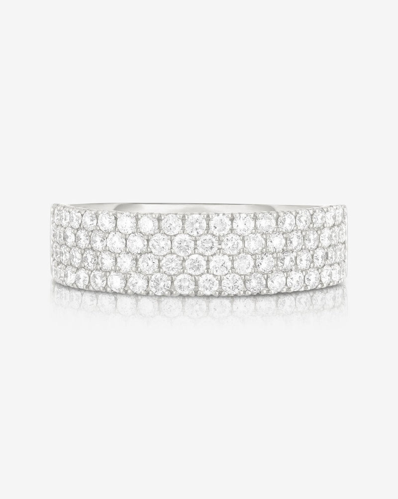 Ring Concierge Rings 14k White Gold / 5 Four Row Stackable Pavé Ring