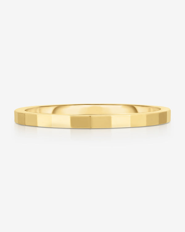 Flat lay of Ring Concierge 14k Yellow Gold / 2 Faceted Stackable Ring