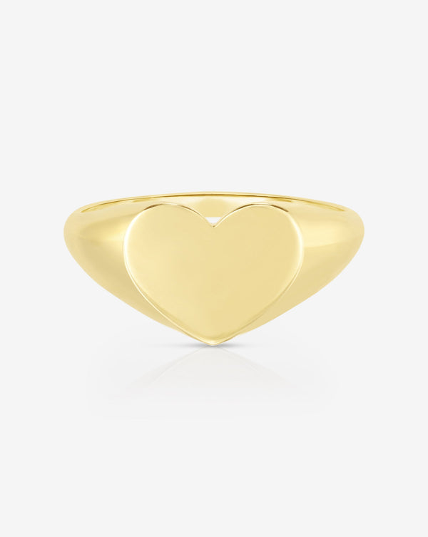 Ring Concierge Rings 14k Yellow Gold / 2 Golden Heart Signet Pinky Ring
