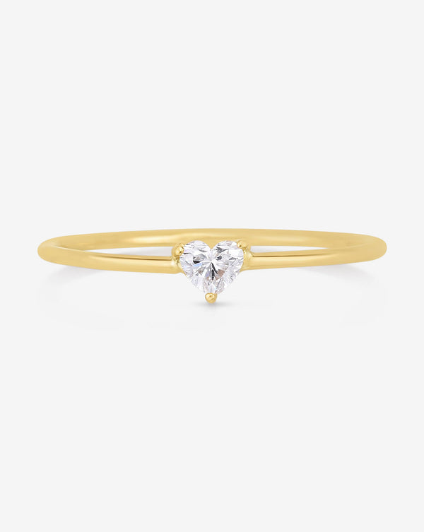 Ring Concierge Rings 14k Yellow Gold / 2 Single Heart Diamond Ring
