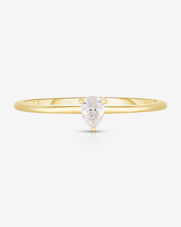 Ring Concierge Rings 14k Yellow Gold / 2 Single Pear Diamond Ring