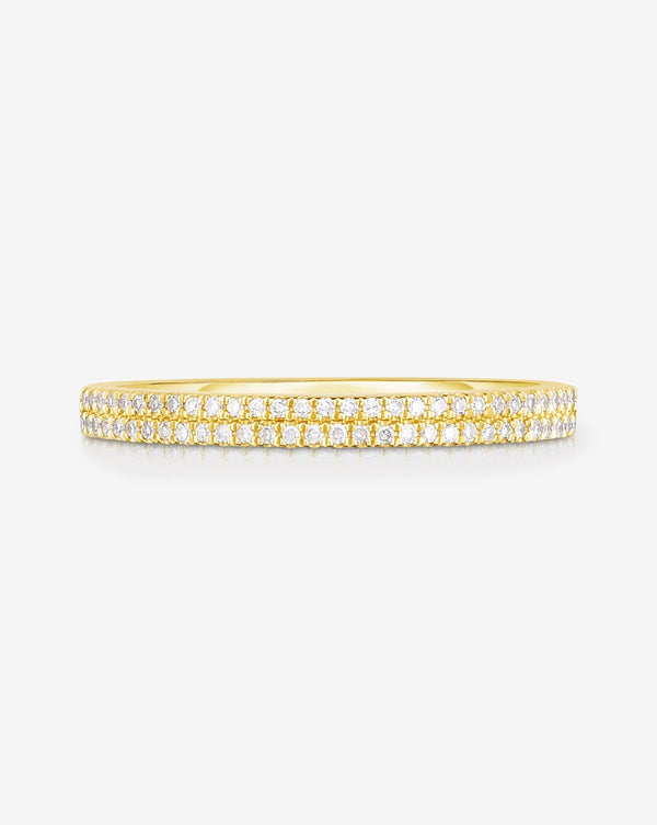 Ring Concierge Rings 14k Yellow Gold / 3 Double Row Stackable Pavé Ring