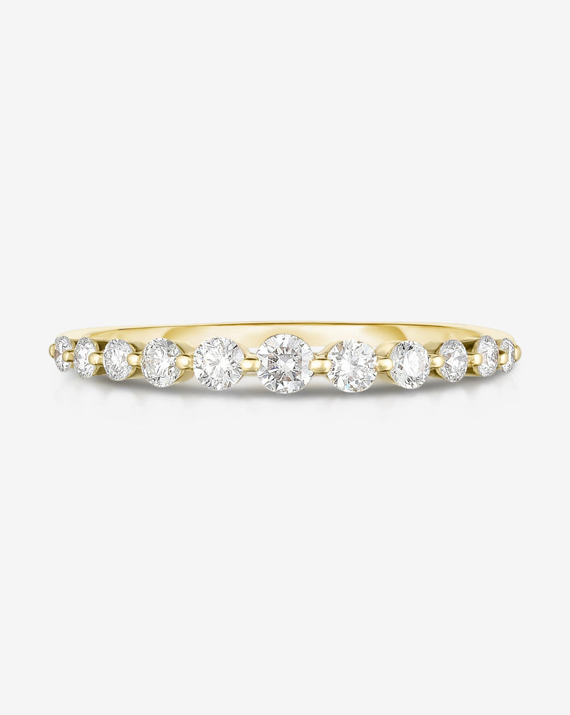 Graduated Single Prong Diamond Ring 14K Yellow Gold / 8