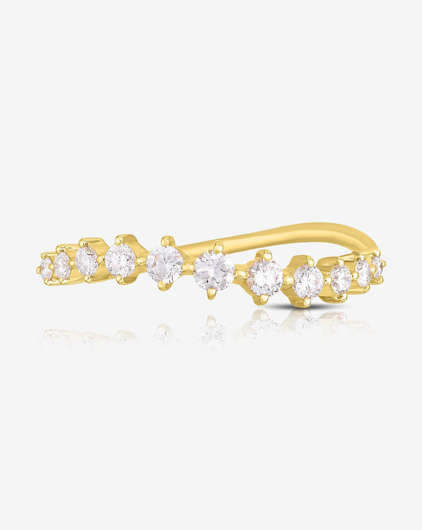 Ring Concierge Rings 14k Yellow Gold Curved Diamond Ring - flat image